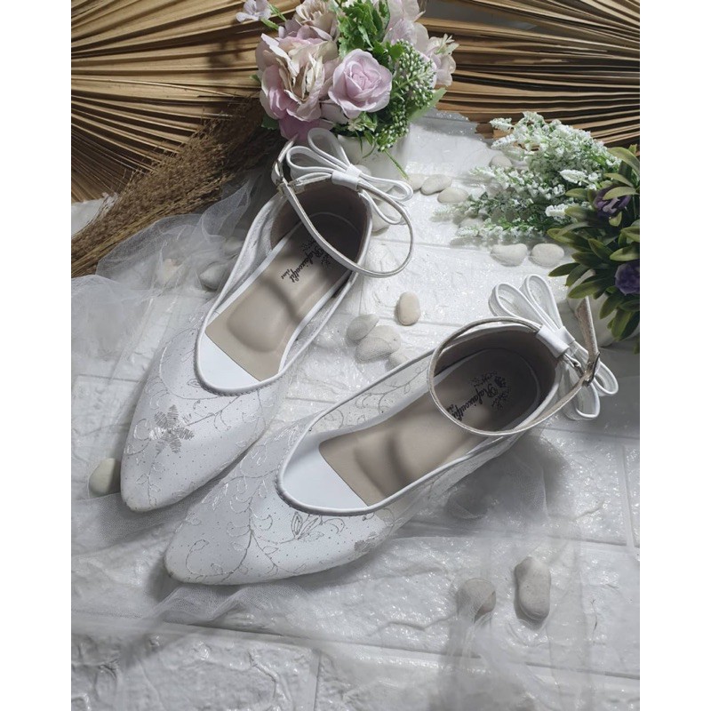 flatshoes vilea putih cantik flatshoes wanita