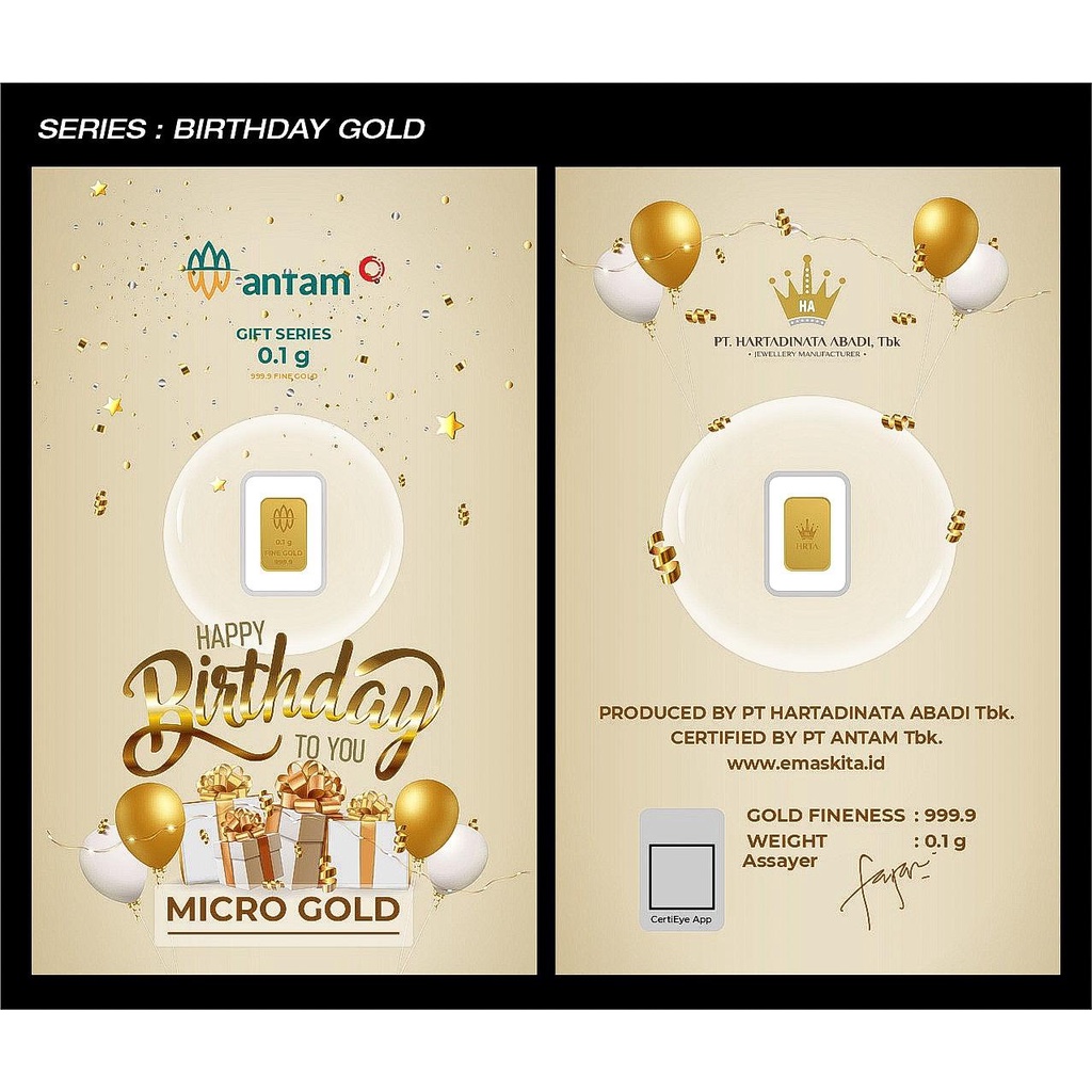 Ready semua edisi. LOGAM MULIA HARTADINATA ANTAM anak dan dewasa emas MINI GOLD 24K UCAPAN WEDDING BABY BIRTHDAY