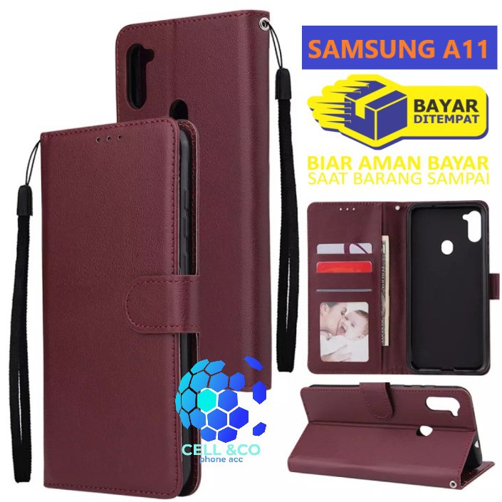 Flip cover SAMSUNG A11 Flip case buka tutup kesing hp casing flip case leather wallet