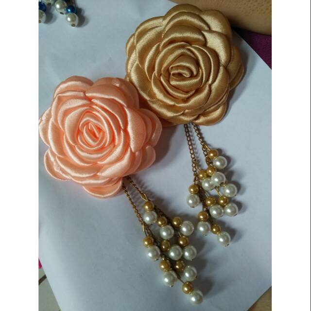 bros mawar juntai/ bros pita satin/ bros hijab