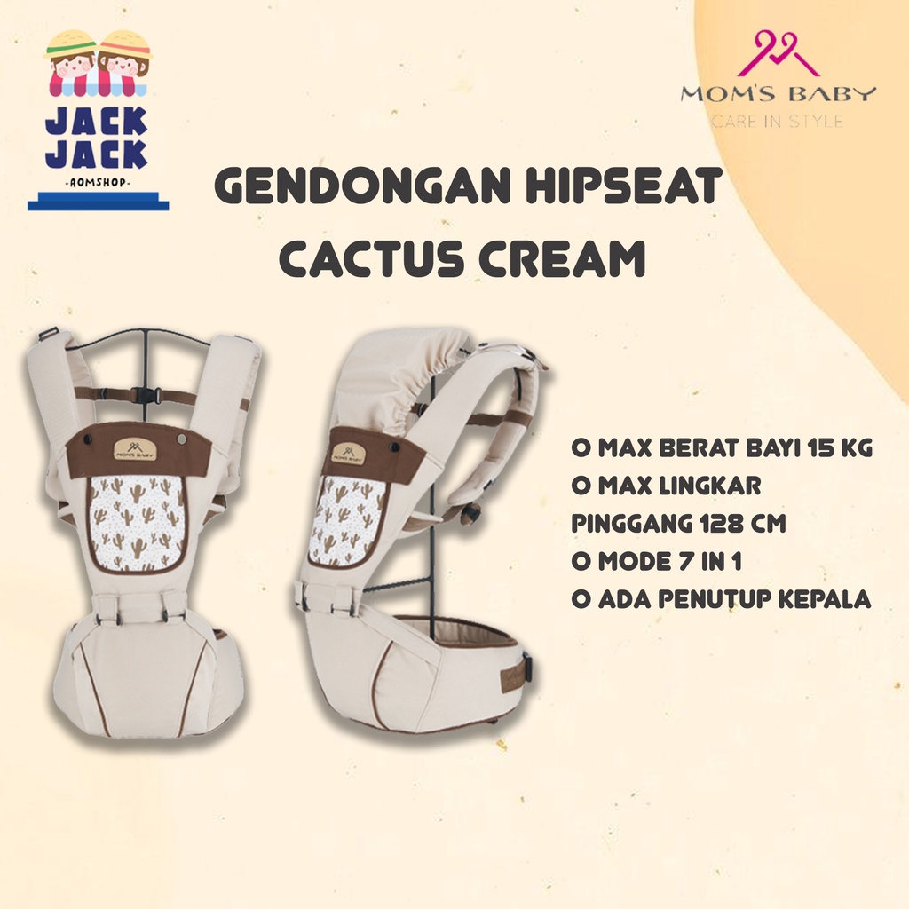 Moms Baby Gendongan Hipseat Cactus/Boho Series | Moms Baby Gendongan Bayi Depan Cactus/Boho Series