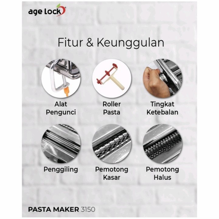 AGE LOCK Pasta Maker 3150 - Ampia - Penggiling Mie - Molen - Pasta