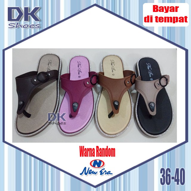 New Era LB 789 36-40 Sandal Flat Wanita Karet Ringan Murah / Sadnal Sehari-hari