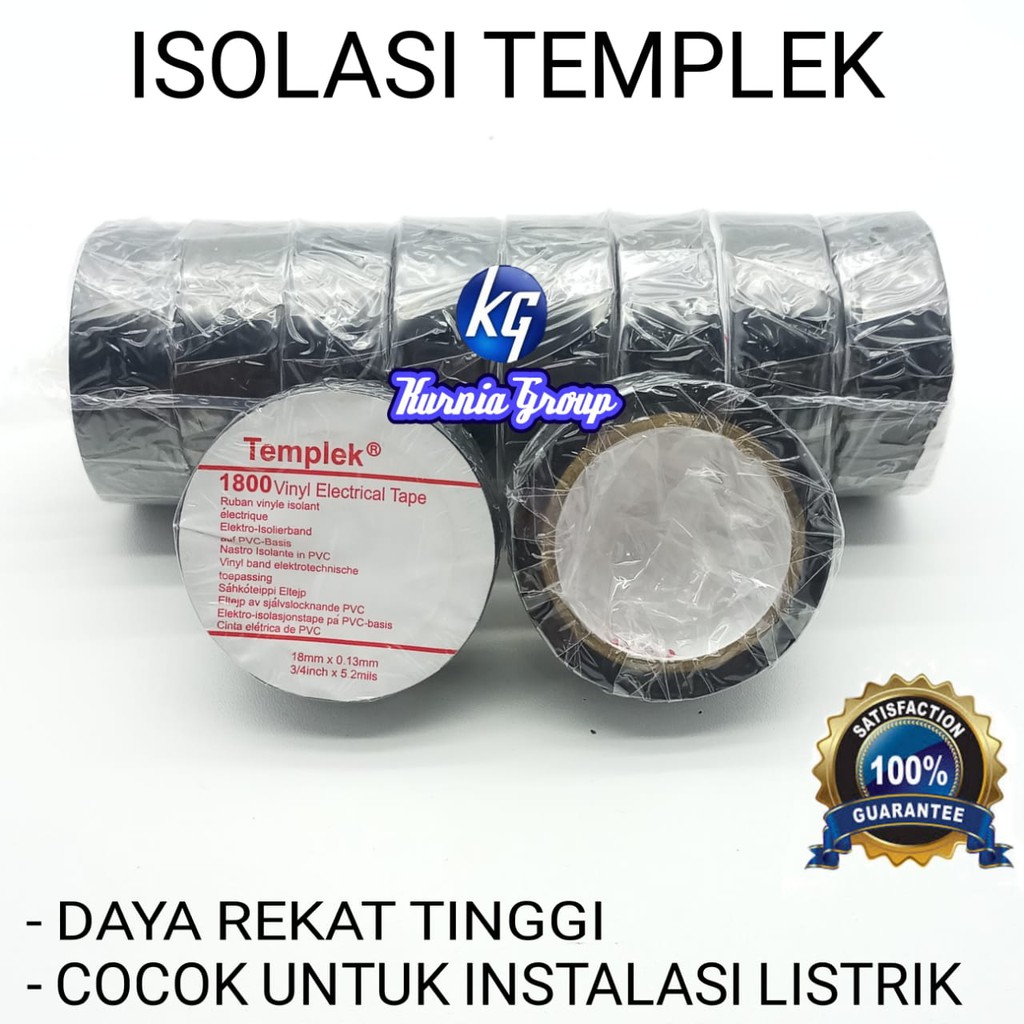 ISOLASI LISTRIK TEMPLEK HITAM SOLASI BUAT KABEL ELEKTRICAL TAPE SUPER LENGKET SOLATIP LAKBAN CABLE