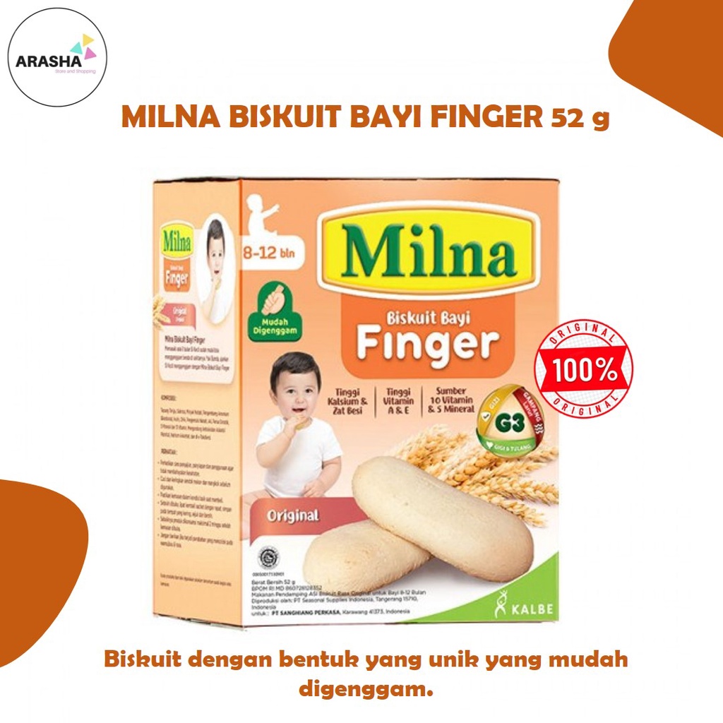 MILNA BISKUIT BAYI FINGER 52 GR Biskuit Bayi | Cemilan Anak