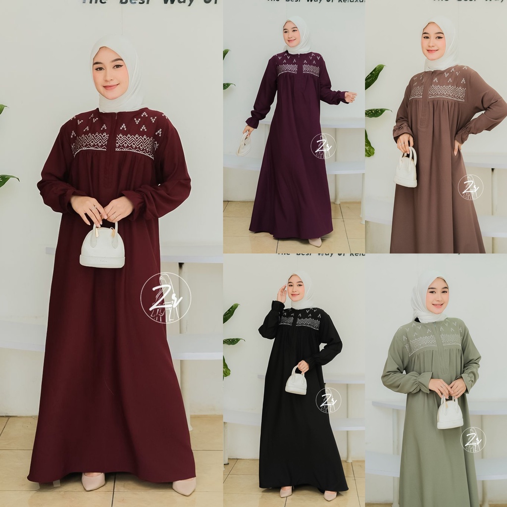 Zoya Aini dan Erena dress bordir asli ori by zr cantik gamis pesta wanita terbaru baju selebgram