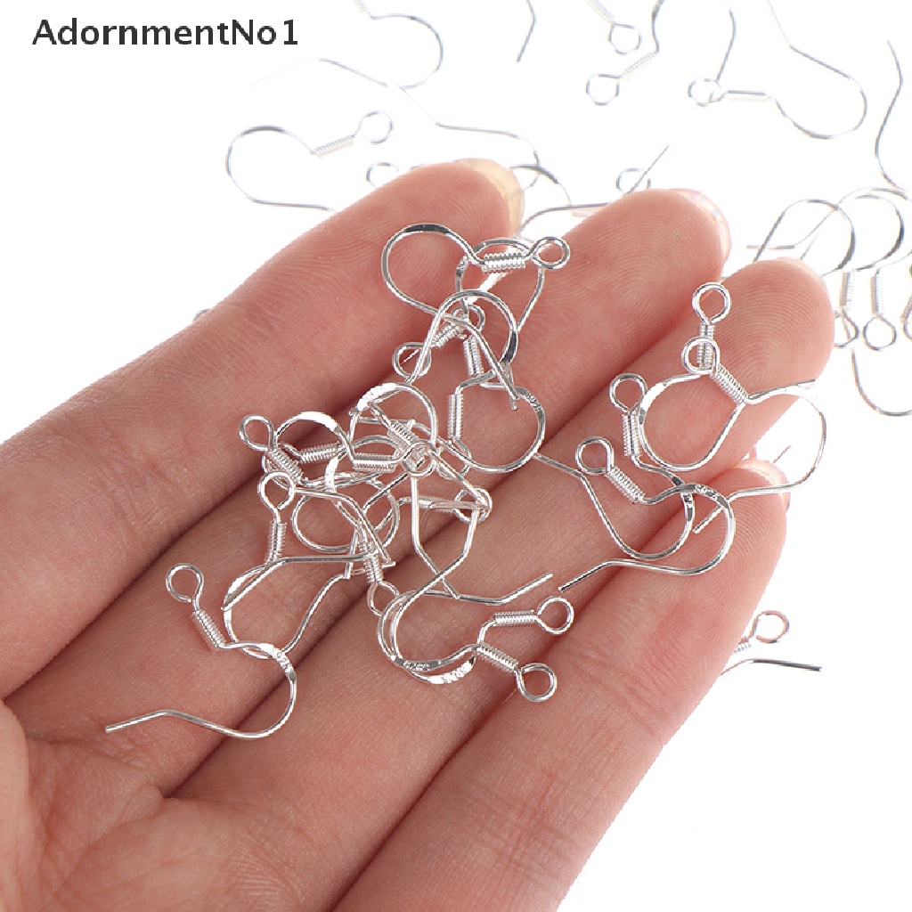 (AdornmentNo1) 50pcs / Set Kait Anting Gantung Sterling Silver 925 Untuk Perhiasan Wanita DIY