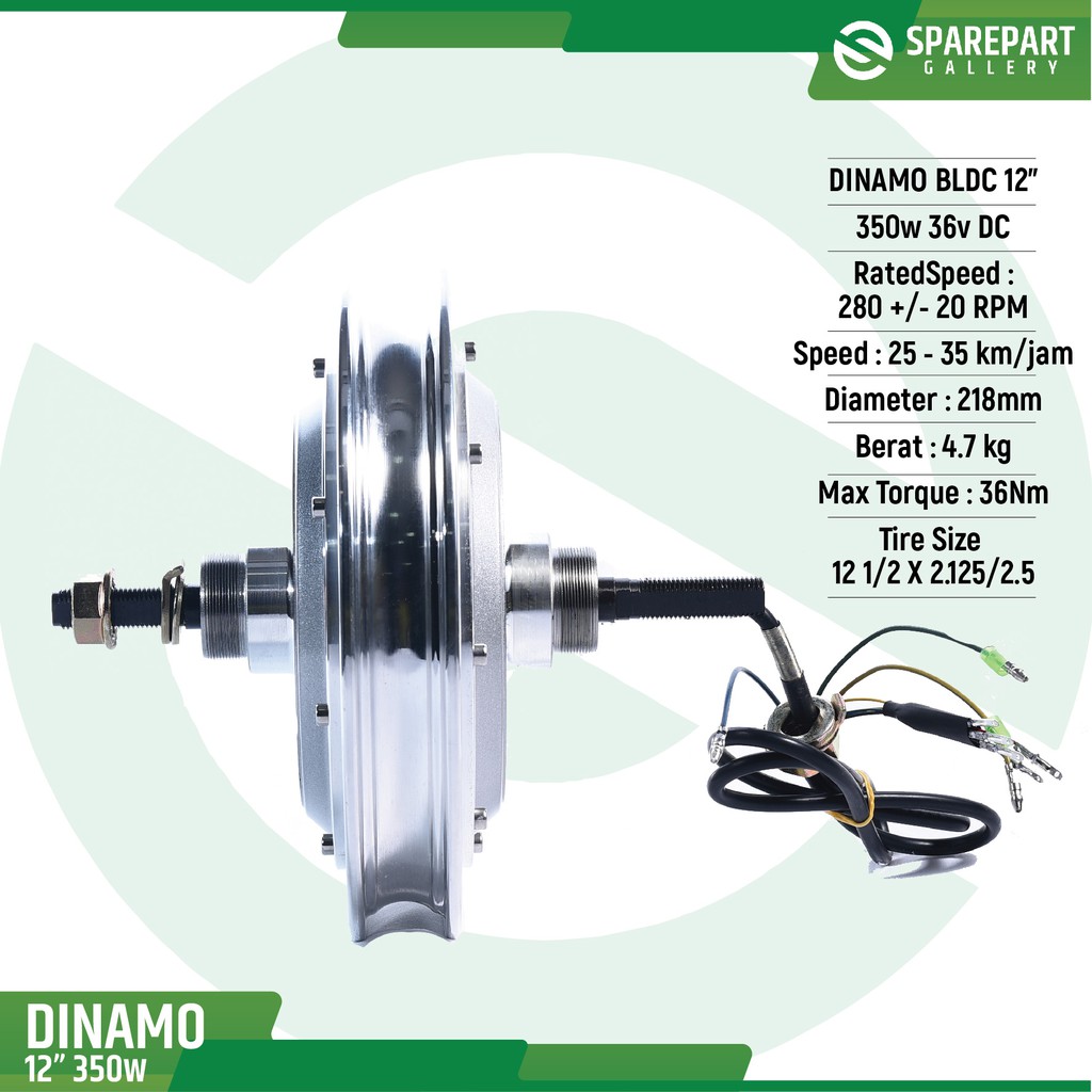 Dinamo/Motor skuter listrik 36v350w ring 12&quot;