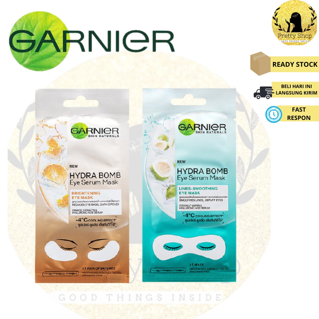 GARNIER Hydra Bomb Brightening Eye Mask/Garnier Eye Serum Mask Coconut