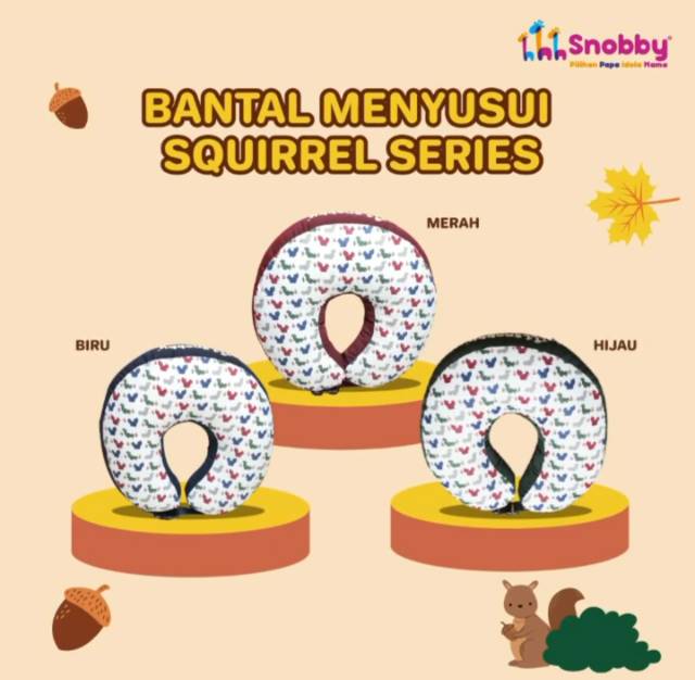 Snobby Nursing Pillow Bantal Menyusui (Dengan Gasper) Squirrel Series - TPB 5621