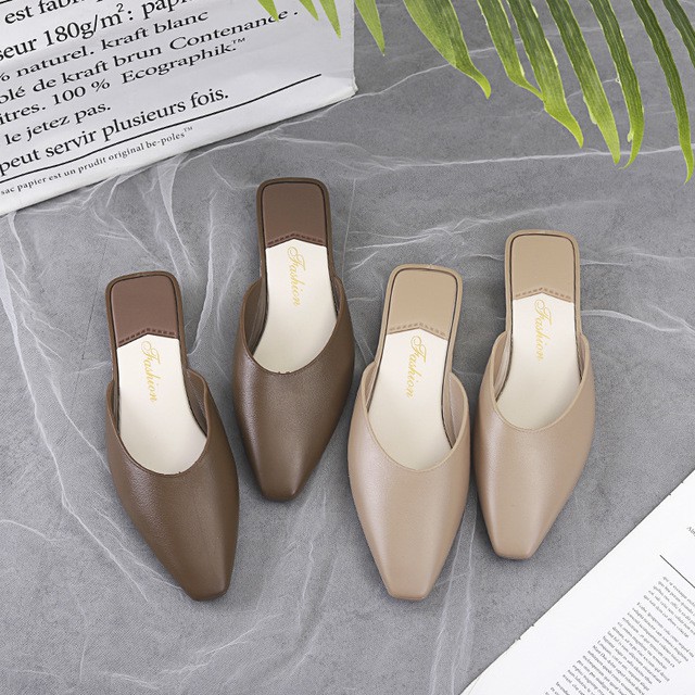 Monsoon - Sandal Baotou wanita tumit rendah sandal datar flatshoes wanita