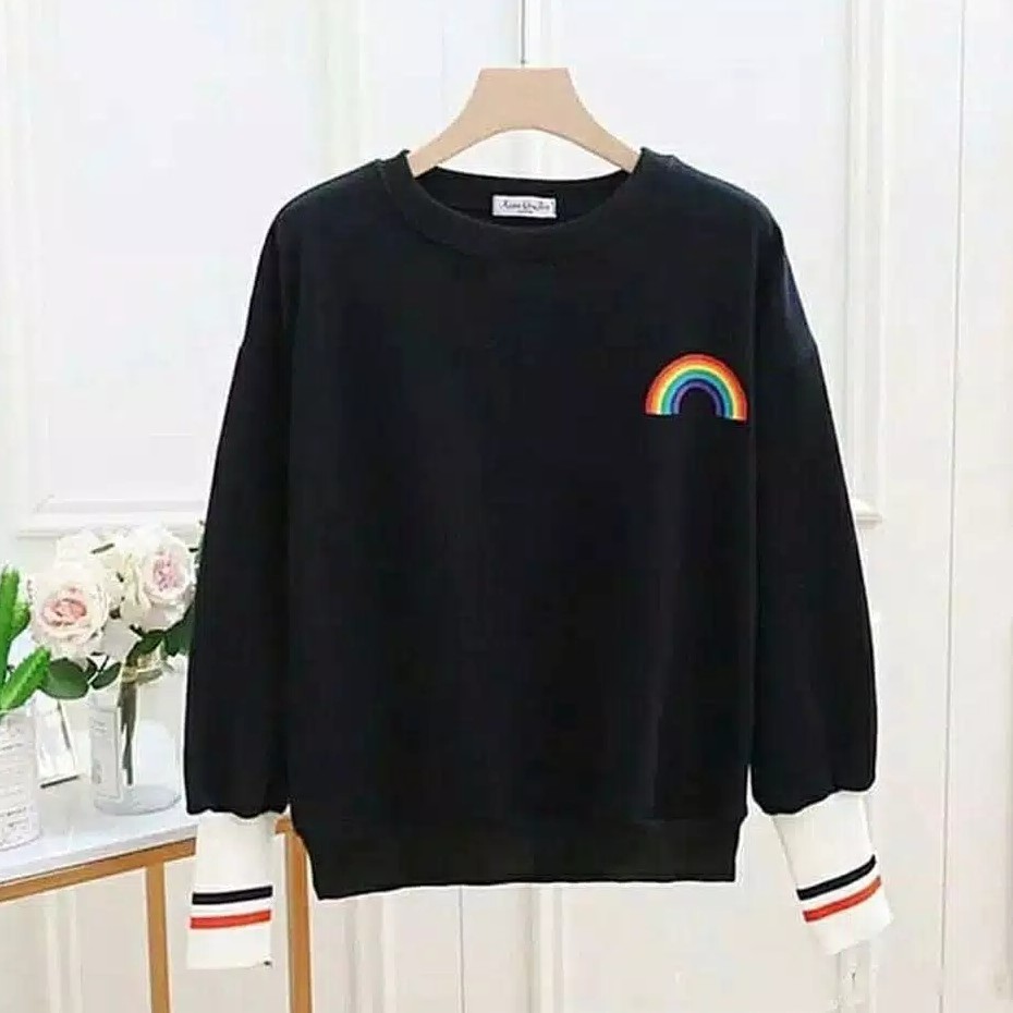 RAINBOW SWEATER II SEWATER CRAWNECK PELANGI