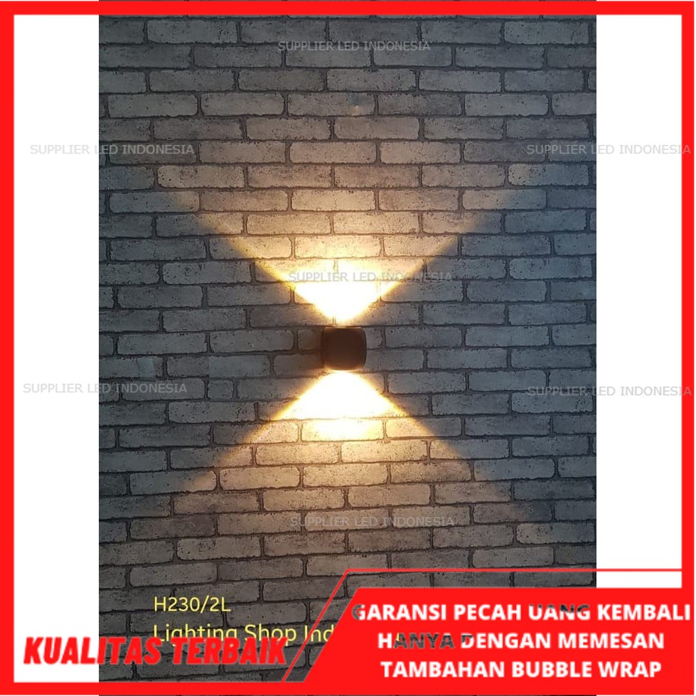 Lampu dinding taman led 2x2w waterproof outdoor wall lamp pilar outdoor