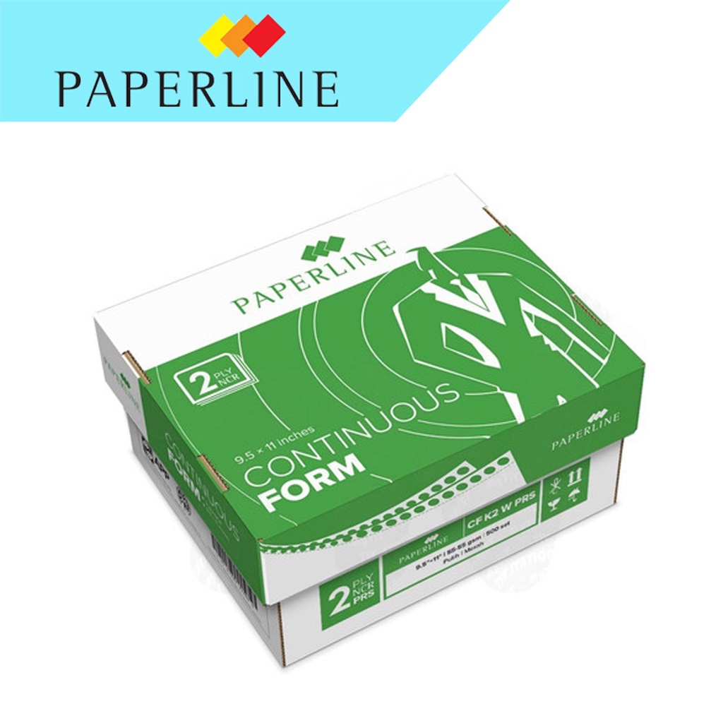 

Paperline Continuous Form K2 PRS 9.5" x 11" - 2PLY - 1000 Sets - 2000 Lembar (Box Hijau)