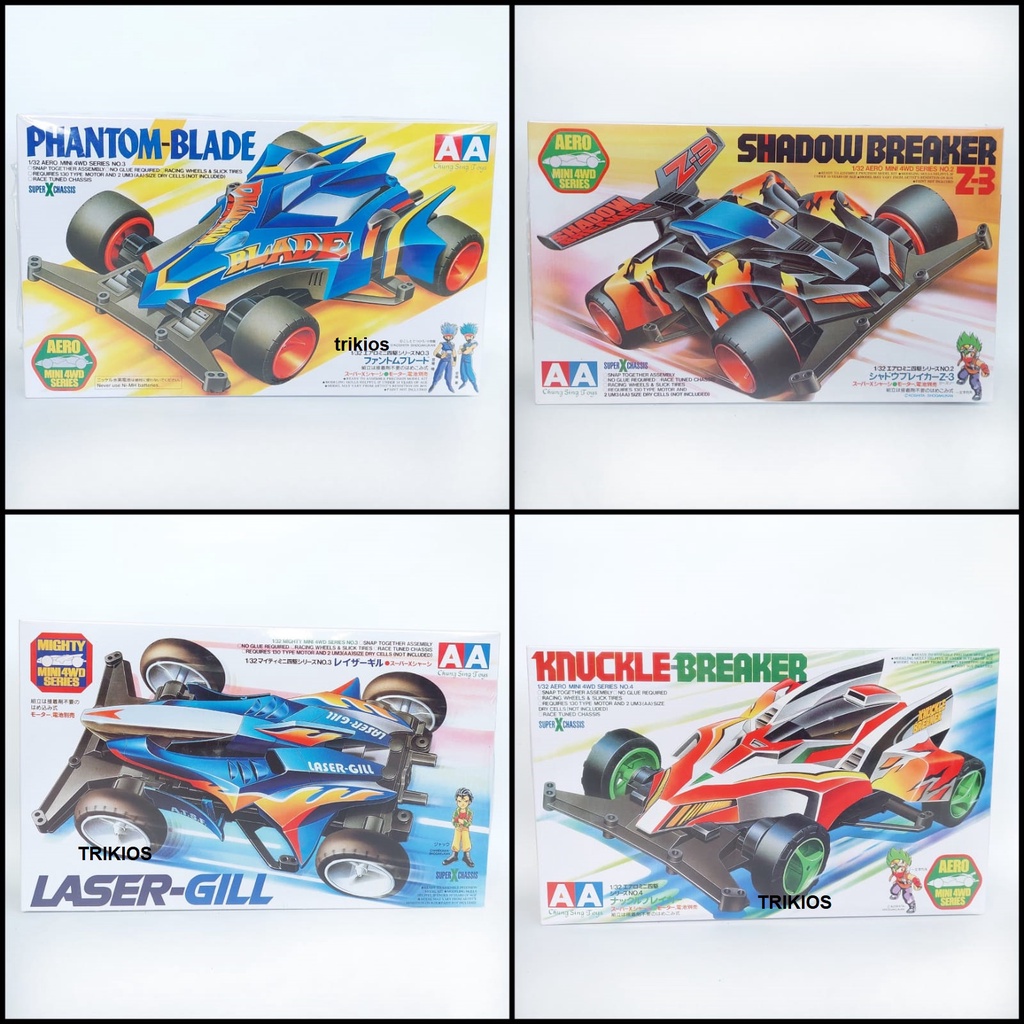 HARGA OBRAL NO GARANSI Rep. Tamiya Mini 4wd Merk AA Seri Aero Mini 4wd Lets And Go Max