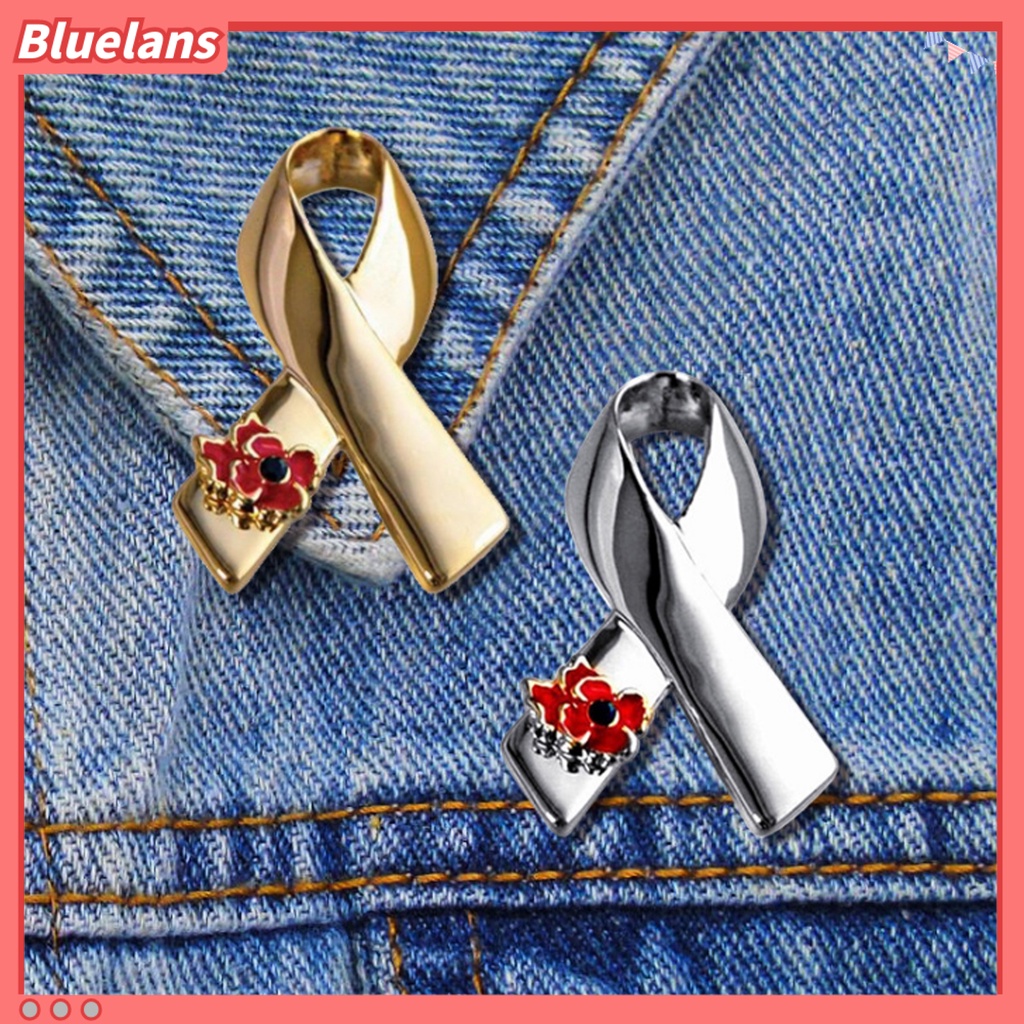 Bluelans Fashion Brooch Cancer Badge Ribbon Style Alloy Flower Decor Brooch