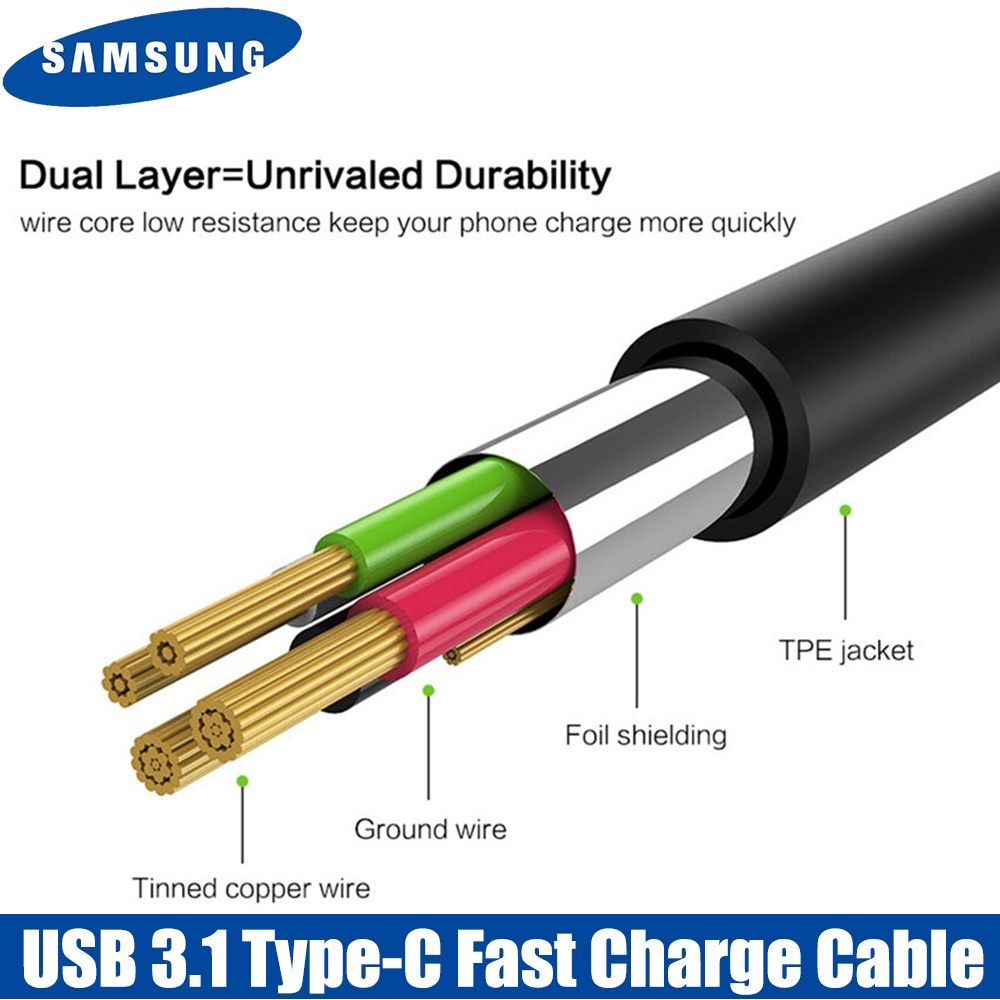 Kabel Fast Charging Tipe C 15w Panjang 1m Untuk Samsung