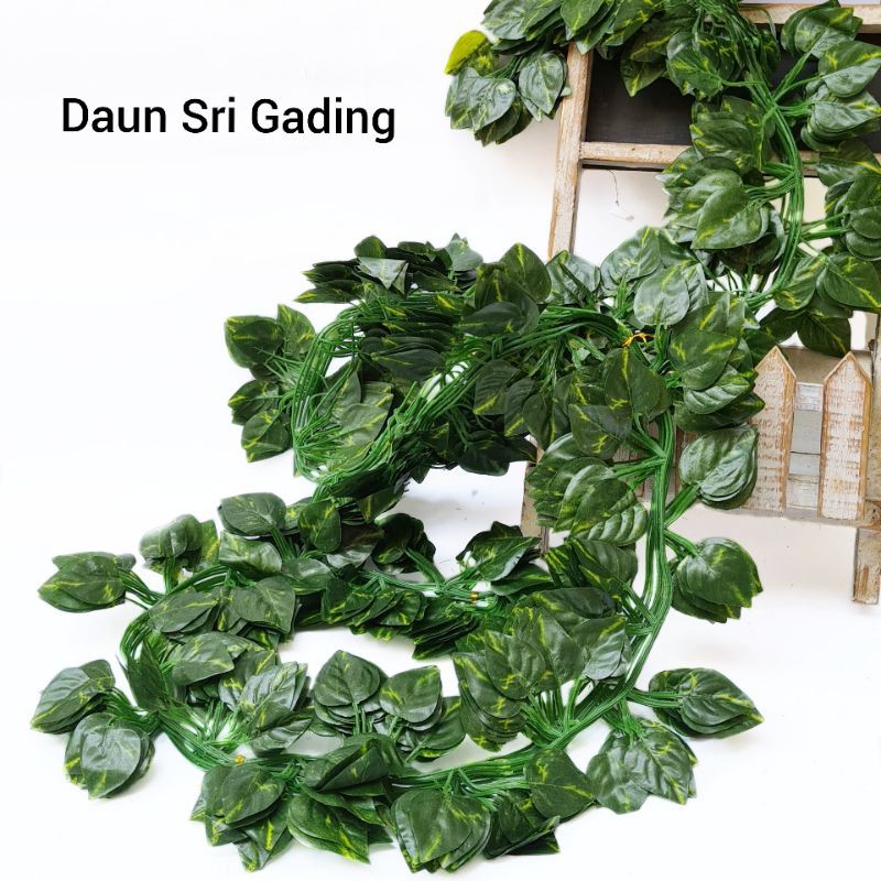 AL92 (12PCS) Daun Rambat 2m Lotus Peperomia Semangka Anggur Sri Gading Plastik Hiasan Backdrop