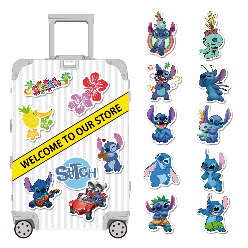 50 Pcs Stiker Motif Kartun Lilo &amp; Stitch Tahan Air Untuk Dekorasi Laptop / Cangkir Air