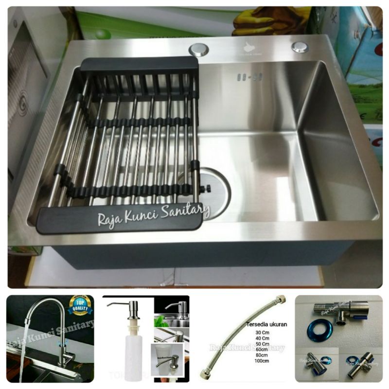 Kitchen Sink 5040 ONAN Golden Hand/BOLZANO CANNES/Paket Lengkap Kitchen Sink 5040 Stainless