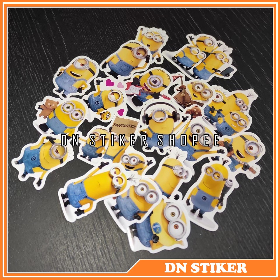 

stiker kartun minion Stiker kertas karakter minion 19 pcs sticker acsesoris