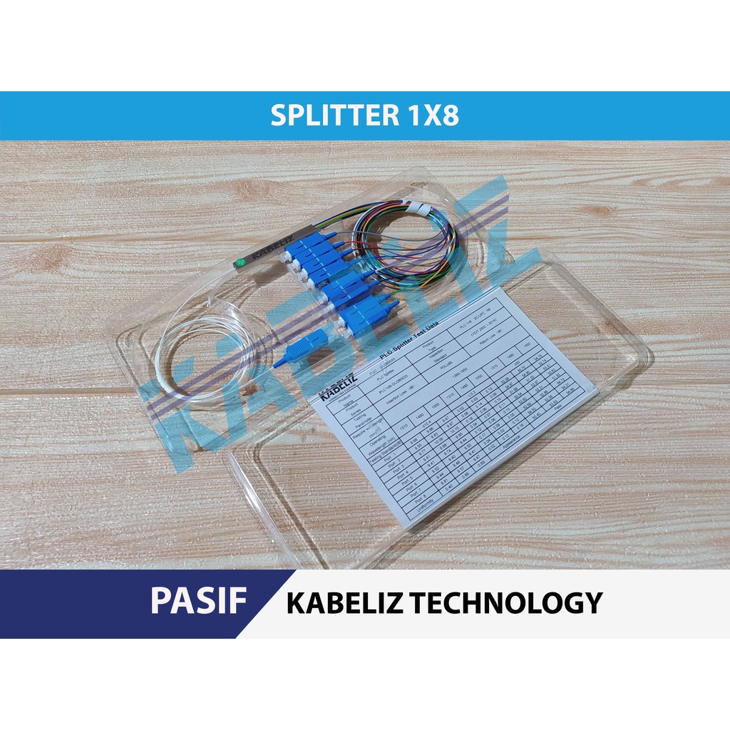 Pasif splitter 1x8 sc upc fiber ftth optic spliter 1*8 kualitas bagus murah splitter 1:8 new splitter 1 8