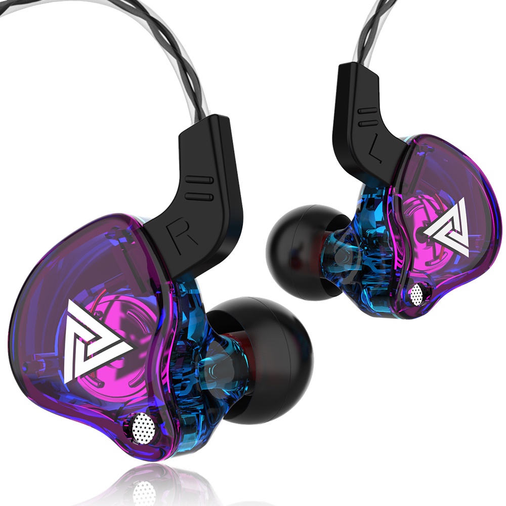 QKZ AK6 Dengan Mic Earphone Sport Dynamic + Subwoofer Bass AK6 X Ak6 Ares alt KZ EDX Pro TRN MT1 Pro CCA CRA-AK6 Purple (NEW)