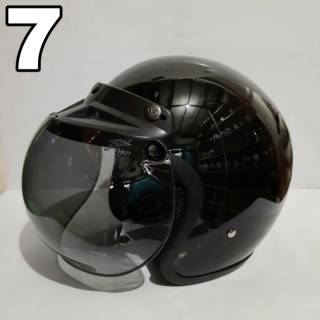 Helm Bogo Retro kaca datar dewasa sni helmet | Shopee ...