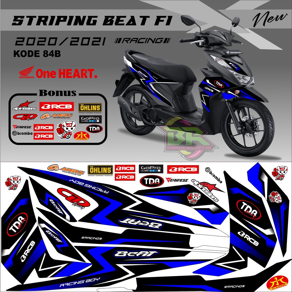 Striping Beat New 2020-2023 Stiker Lis Beat New Variasi kode 84