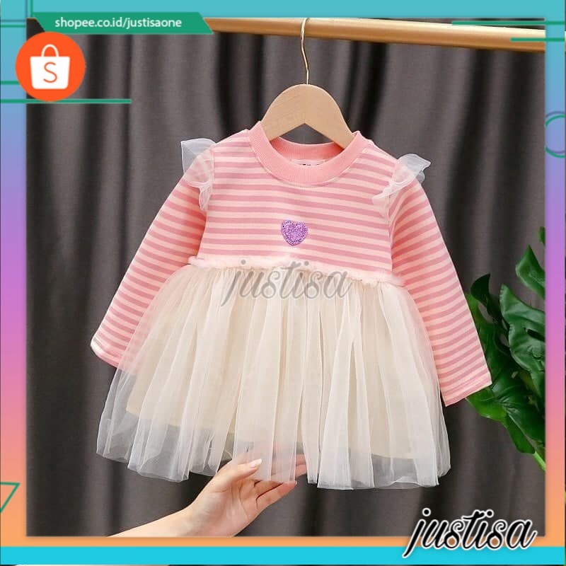 Promo !! Dress import anak cewek / Dress blaster lovelyz glitter cutie ukuran 6bulan-2tahun / Dress anak lucu