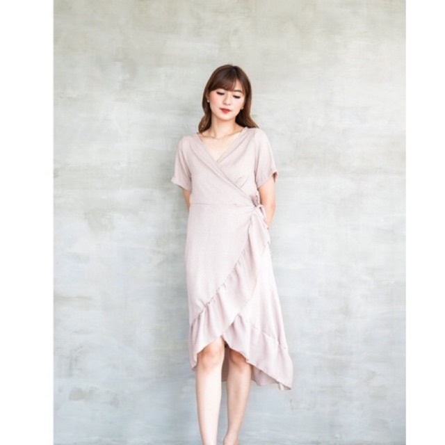 Kimono Crinkle Dress Wanita Casual Feminine bahan Adem