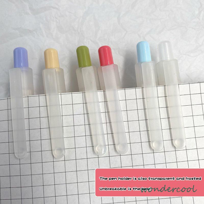 Pena Air Tipe Dorong Buram Transparan 0.5mm Pena Karbon Peluru Pena Gel Mahasiswa Kreatif-Won