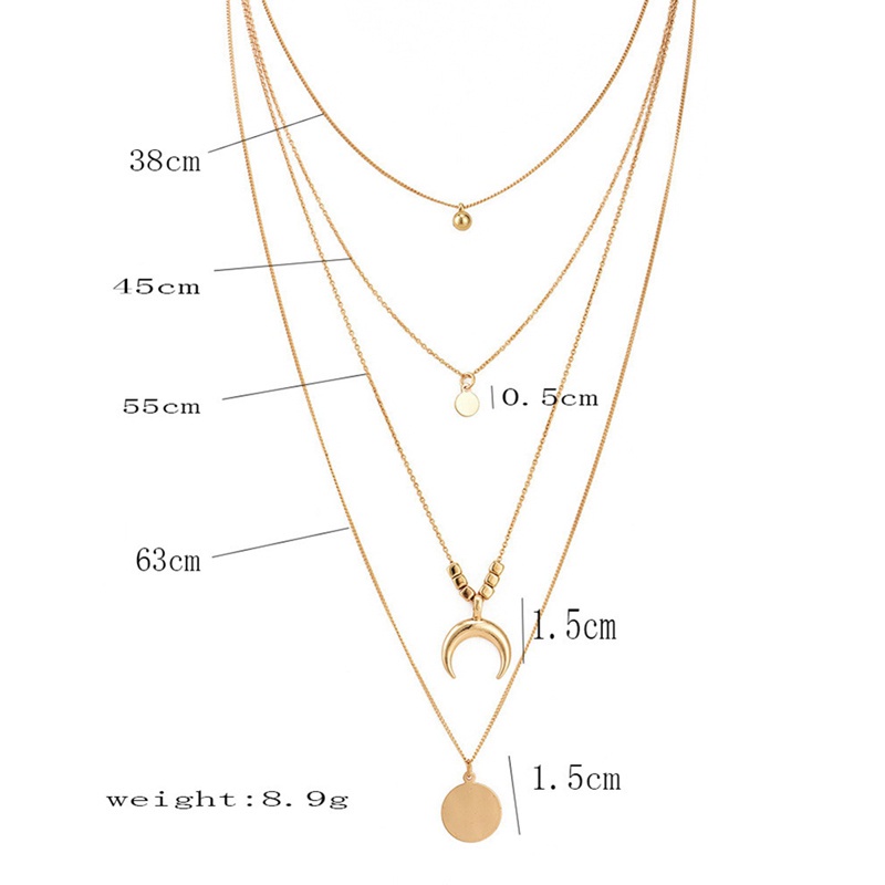 Multilayer Pendant Necklace Set Moon Pendant Collar Choker Necklaces Jewelry Set