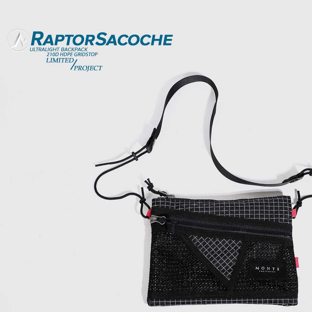 MONTE EQUIPMENT - SACOCHE RAPTOR BAG - Limited BLACK Edition - WAIST BAG - TAS SELEMPANG