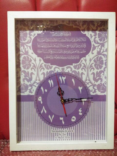 Hiasan Jam Dinding Custom Frame Kaca Scrapbook Design Bisa Pilih Uk 30x40