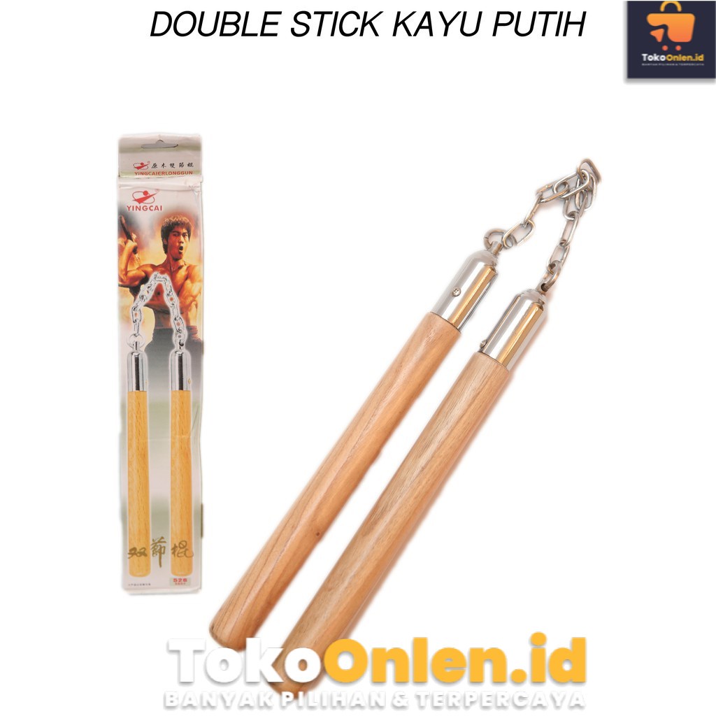 nunchaku double stick dobel stik ruyung kayu putih