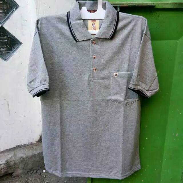 CN - Kaos polo kerah pria polos L dan XL bapak / laki laki halus adem