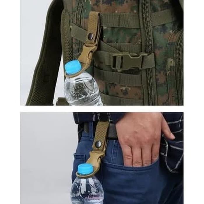 Tali PEGANGAN BOTOL Minum Olahraga Buckle Hook EDC Backpack Hanger Bottle Tactical Kettle Buckle