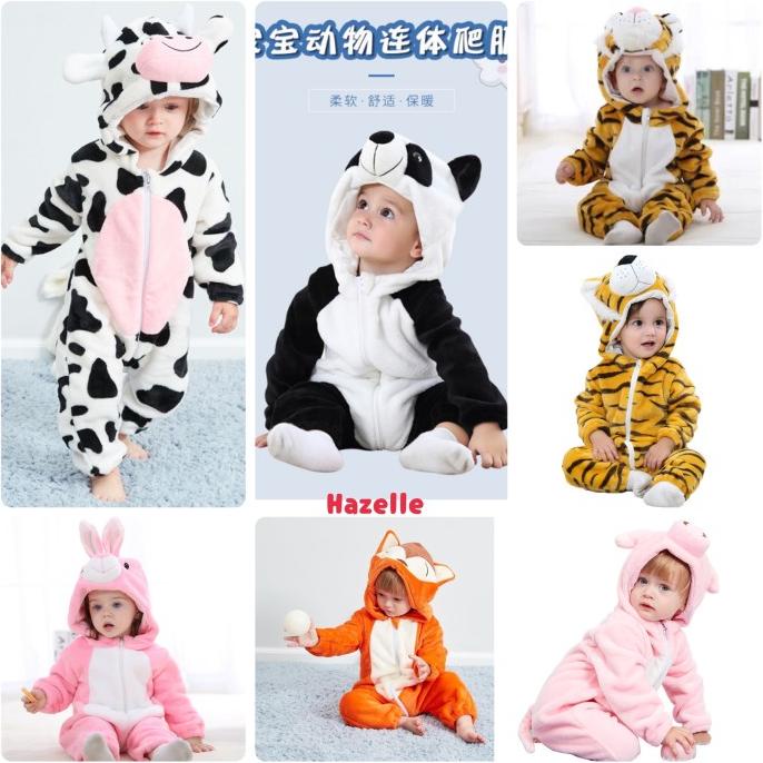 Baju piyama kostum anak bayi onesie animal hewan lucu import 0-5T