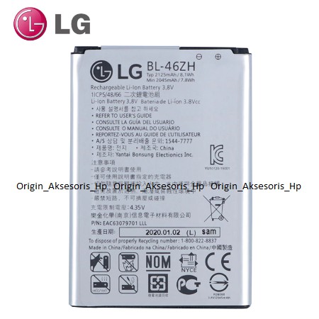 Baterai LG BL-46ZH Original Buat Hp LG AS330 K332 K350N K371 K373 K7 Tribute 5 K8 (2016) K89 LS675