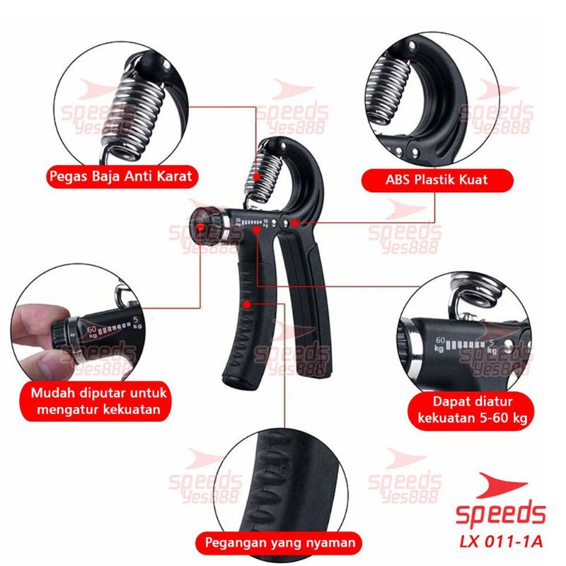 Handgrip SPEEDS Hand grip alat bantu fitness Otot Lengan portable 5-60kg