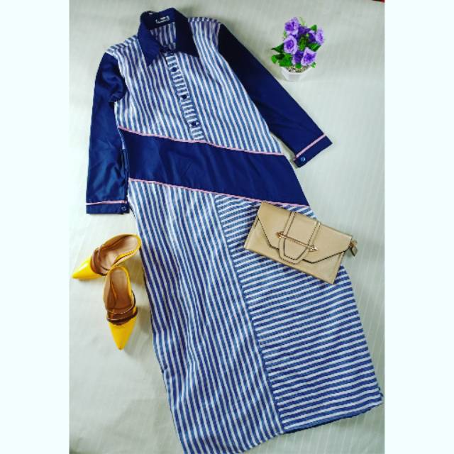 Dress pamole strip samping