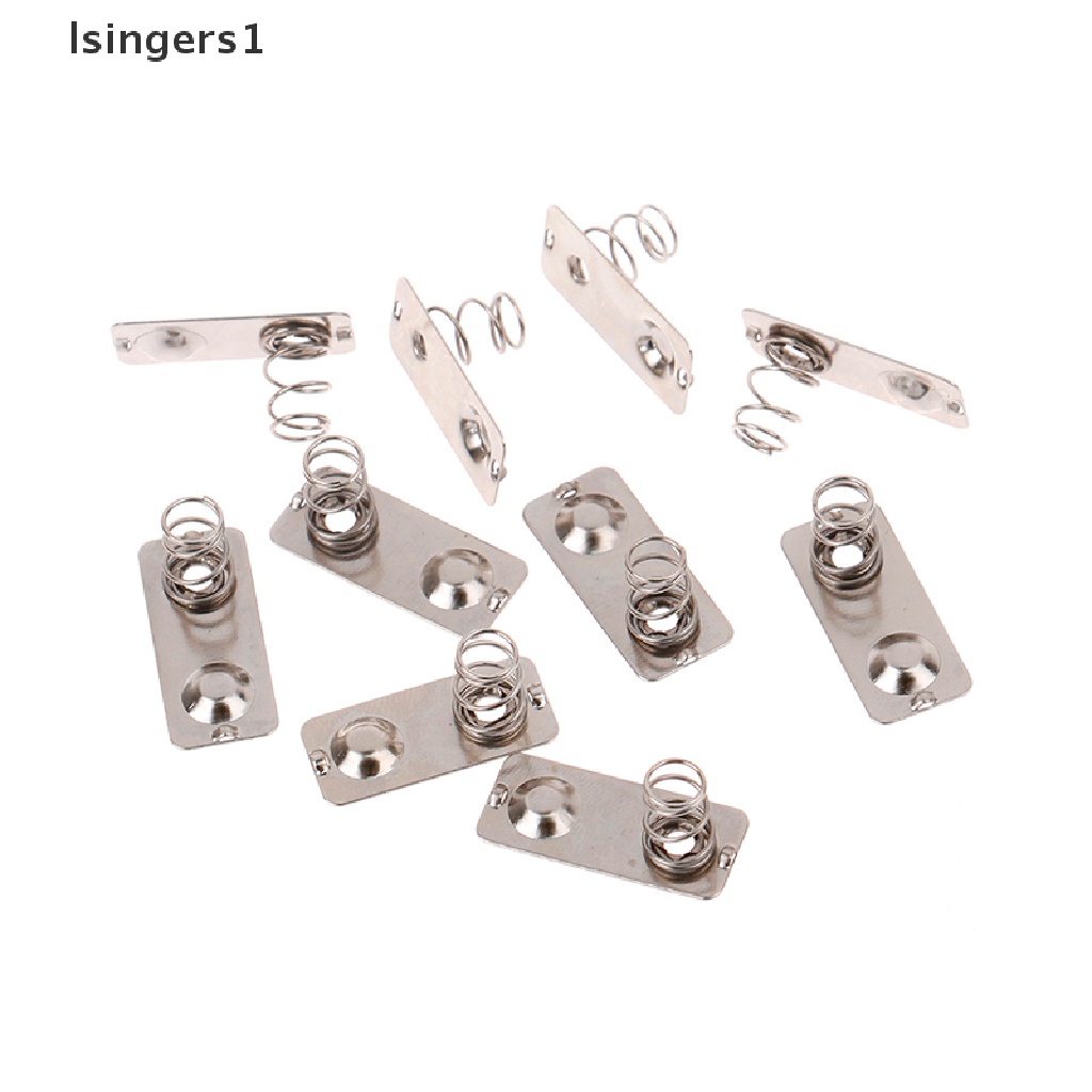 (lsingers1) 10pcs / Set Plat slot Baterai Pengganti Bahan Metal Warna Silver Ukuran 21x9mm