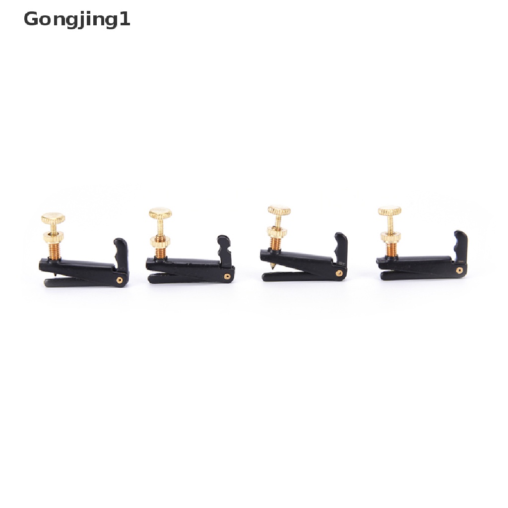 Gongjing1 4pcs Fine Tuner Adjuster Bahan Metal Warna Hitam Untuk Biola 4 / 4 3 / 4