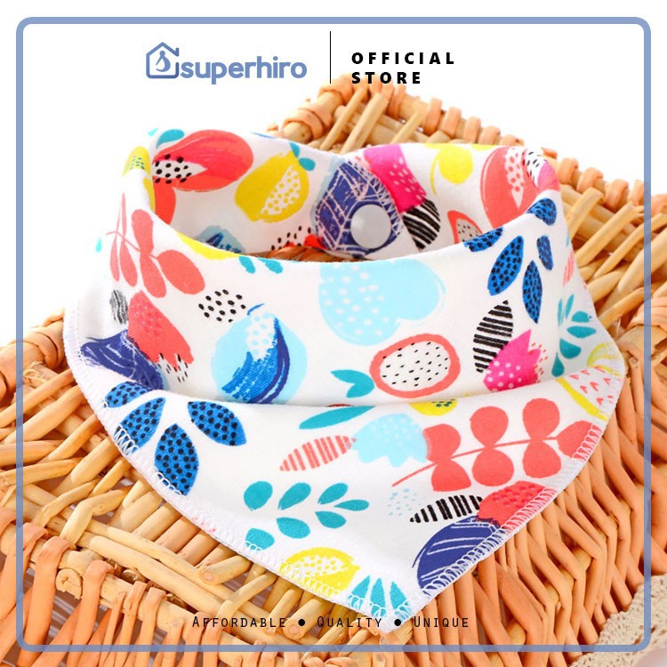 Slaber Full Color Celemek Bayi Segitiga Cotton 100 % Premium