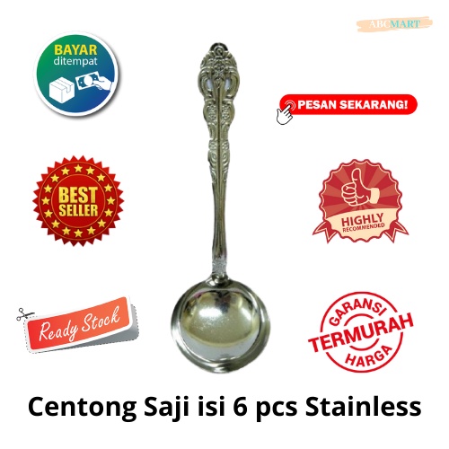 [BISA COD] PROMO Irus Wayang Isi 6 pcs Stainless Tebal Motif Cantik Mewah Berkualitas Irus Sayur Sendok Sayur Centong Sayur Centong Prasmanan Sendok Pesta Sendok Sup Sendok Kuah Murah Terjangkau