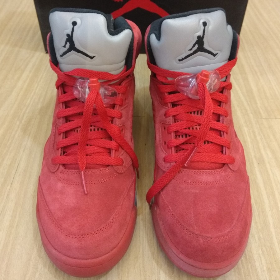 Nike Air Jordan AJ5 Retro University Red Suede/Black, Original Size 41