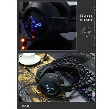 HEADSET GAMING 3D +LAMPU / HEADPHONE GAMING SUARA BASS MANTUL