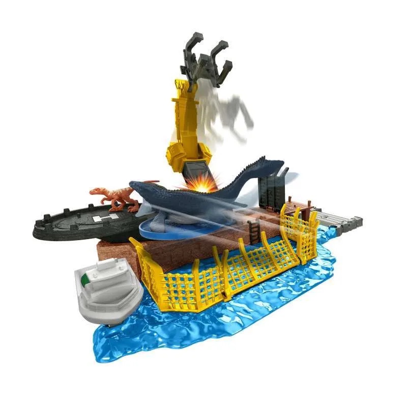 Sale Mainan: Jurassic World Dominion Minis Mosasaurus Mayhem Playset Mattel