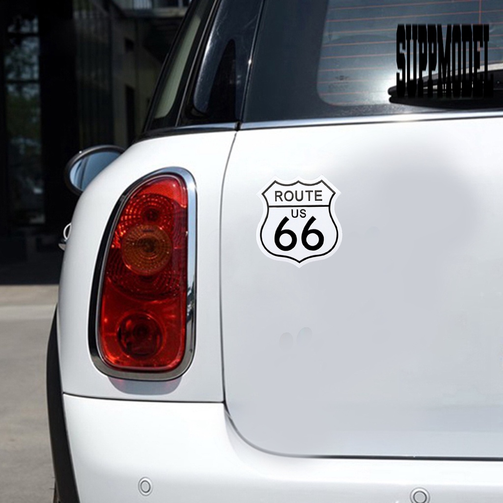 Stiker Vinyl Desain Route 66 3D Tahan Lama Untuk Mobil